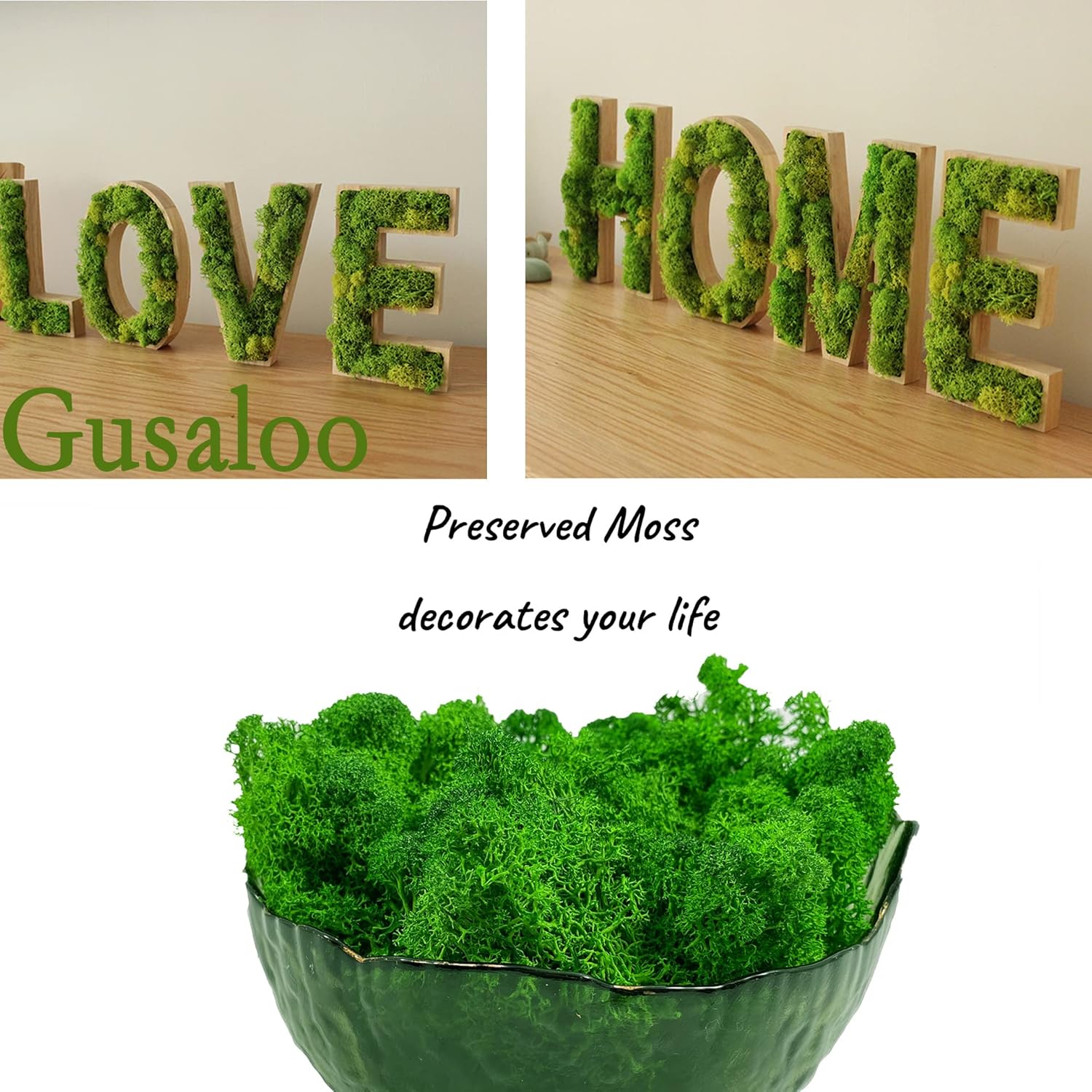 Moss Preserved Artificial Moss Natural Fresh Green Moss for Craft Arts Floral Project Wall Decor Table Decor Wedding Centerpieces Garden Terrariums Decoration -Mid Green 3.5OZ