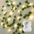 33 Ft Vine with Fairy Lights Battery Operated, 8 Flashing Model Waterproof 100 LEDs Battery Powered Artifical Ivy Leaves Vine String Light for Garland Bedroom Wedding Party Holiday Patio Decor