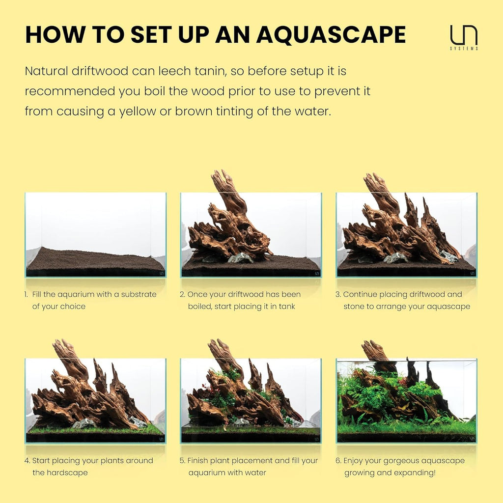 Ultum Nature Systems Driftwood - Dragon Drift Wood for Fish Tank, Planted Tank, Terriarium, Paludarium - Versatile Natural Driftwood Decor, Events Wood Centerpiece - Dragon Wood, X-Small (3-8")
