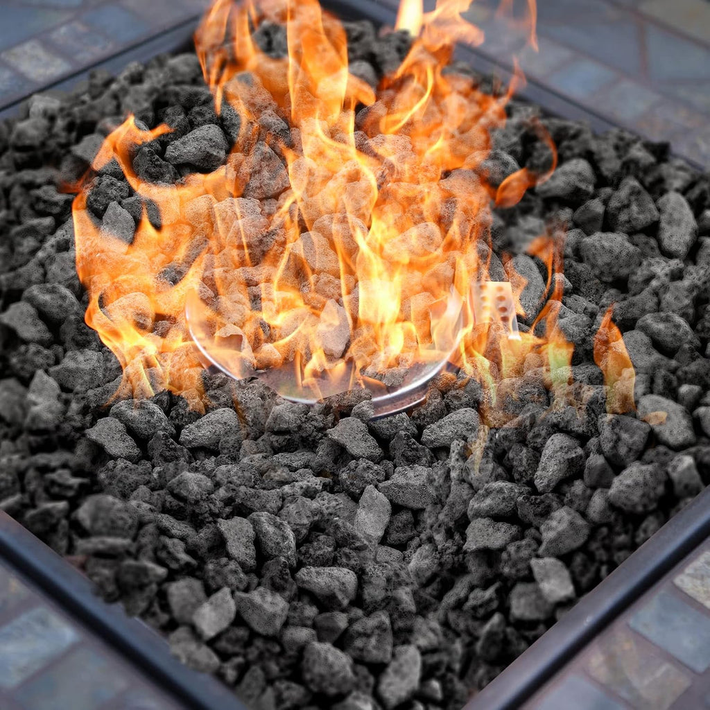 Onlyfire Black Lava Rock 10 Pounds Volcanic Lava Stones for Indoor Outdoor Fire Pits Fireplaces Gas Grill and Landscaping, 0.8-1.2 Inch