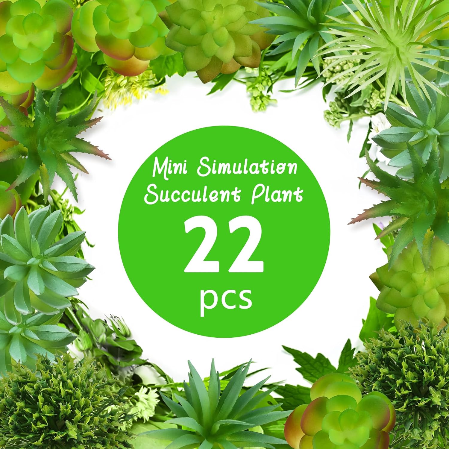 22pcs Artificial Succulents Realistic Mini Succulent Plants, Green Succulents Small Plants for DIY Crafting Garden Home Arrangement Office Decorations (Unpotted)