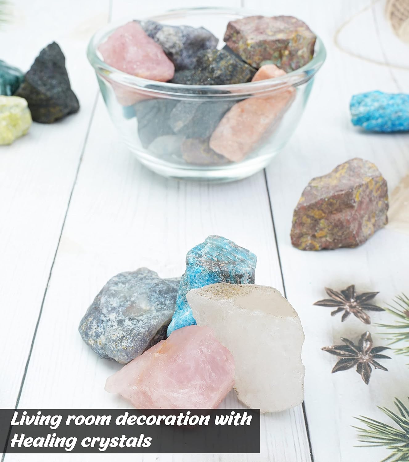 Crocon 2LB Mixed Assorted Rough Exotic Rough Bulk Natural Stone Raw Gemstone Tumbling Cabbing Polishing Mining Chakra Balancing Reiki Healing Good Luck Home Office Decor
