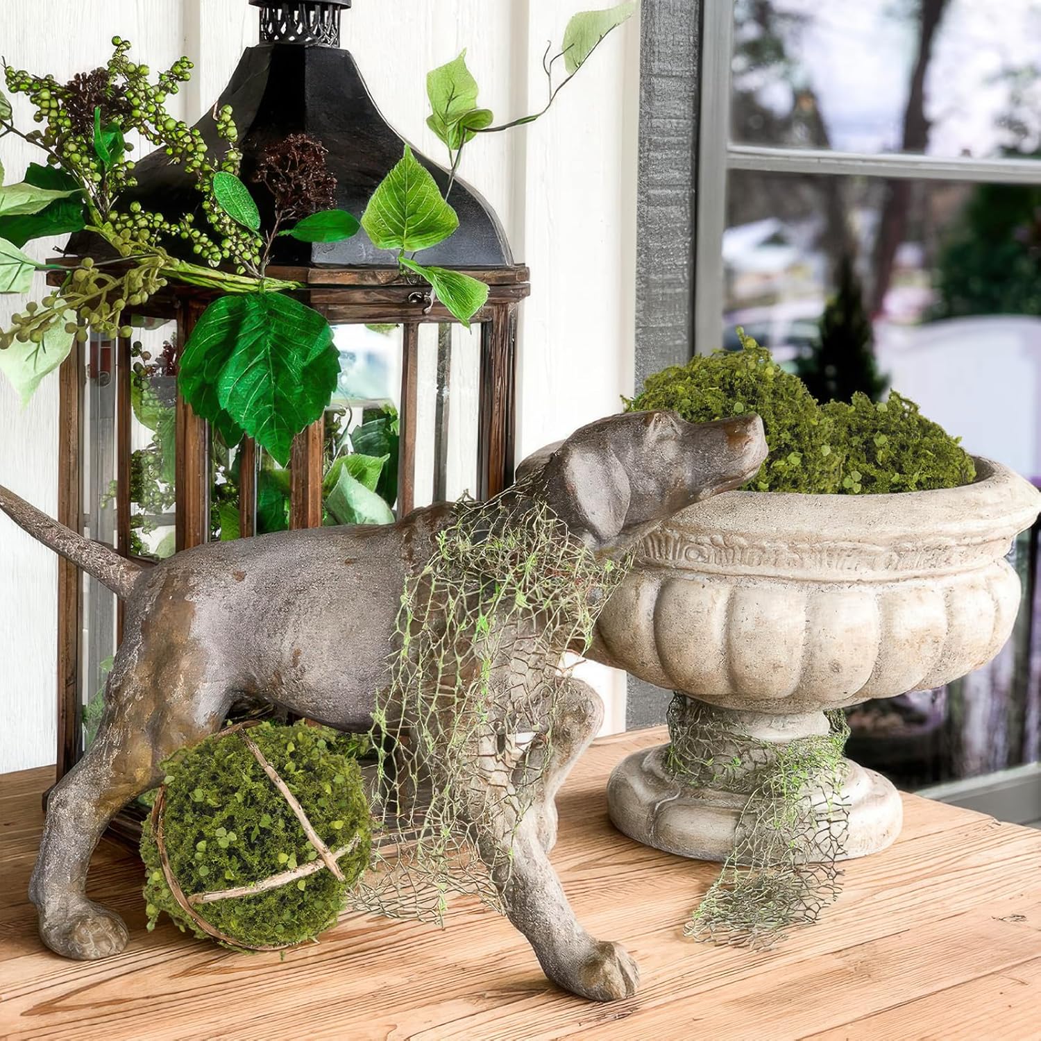 4 Pcs Artificial Greenery Balls 5" Fake Moss Balls Decorative for Bowls Filler Artificial Plant Topiary Ball Green Grass Decorative Balls for Vase Bowl Fillers Tabel Centerpiece Decor