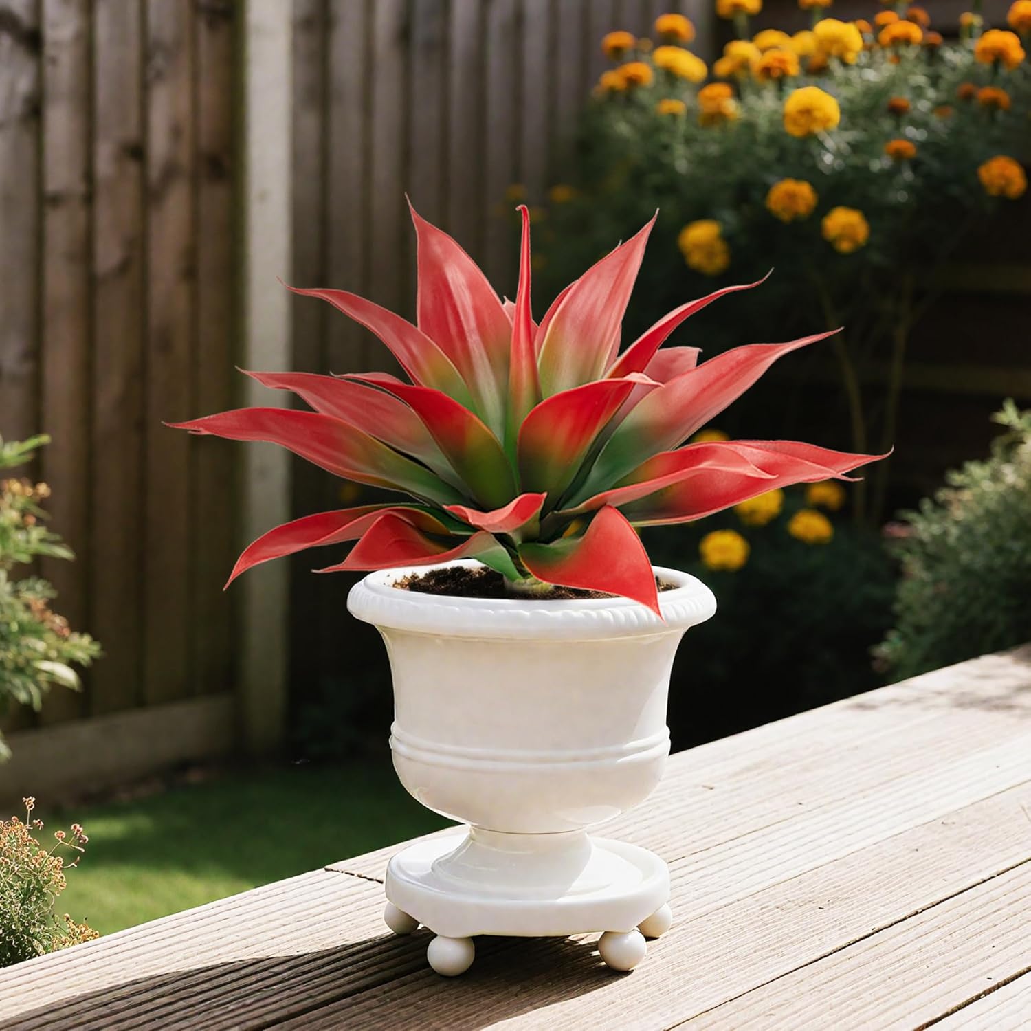 Artificial Agave Faux Agave Fake Greenery 18In Outdoor Artificial Plant Fake Plant for Indoor Home Decoration Plastic Plant Outdoor Decoration Front Porch Decor Simulation Plants 2Pack（Red）