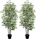 Artificial Ficus Tree，6ft Tall Silk Ficus Tree for Home Decor Indoor & Outdoor Fake Plant Suitable for Living Room,R1802PCS