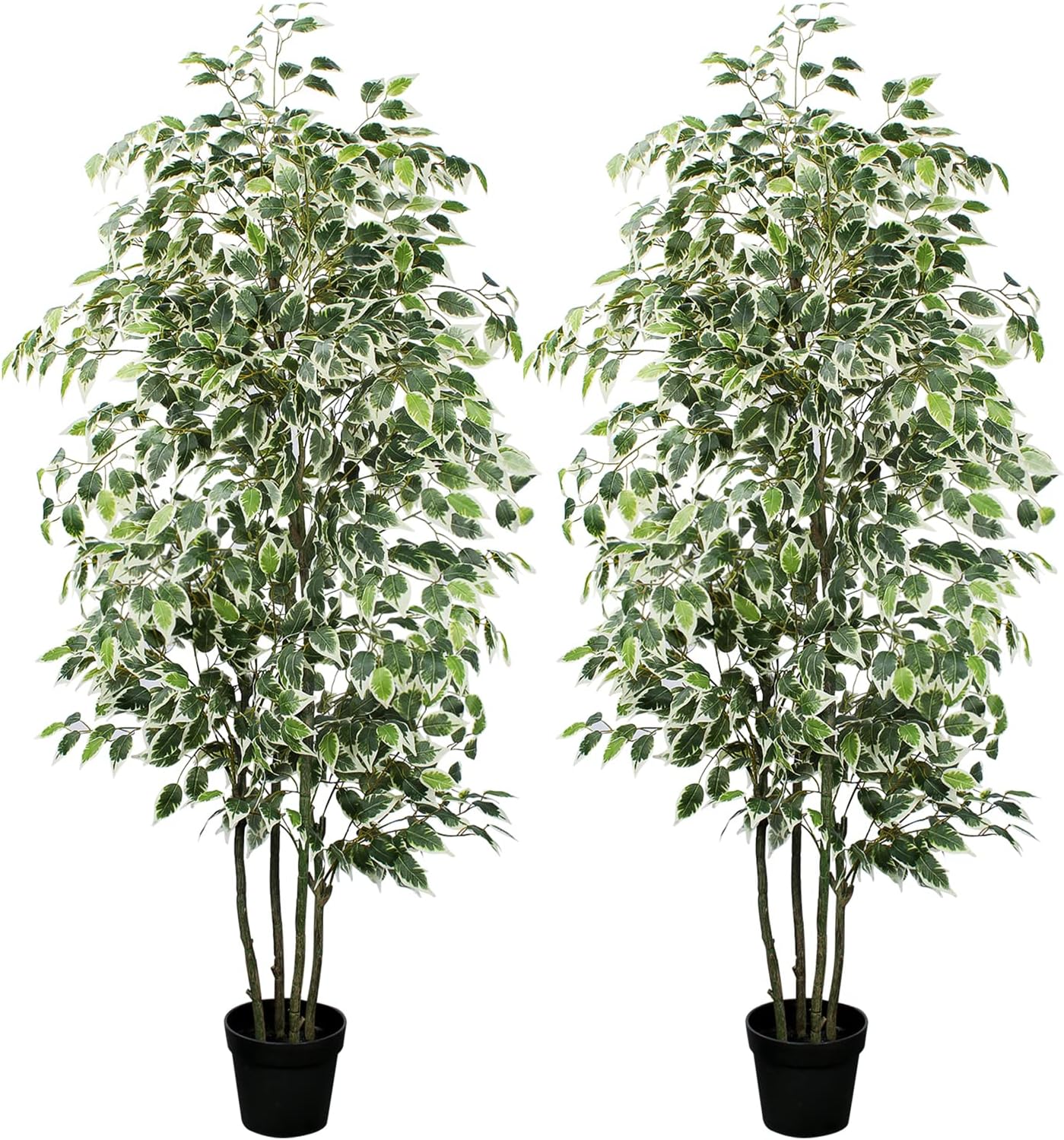 Artificial Ficus Tree，6ft Tall Silk Ficus Tree for Home Decor Indoor & Outdoor Fake Plant Suitable for Living Room,R1802PCS