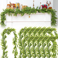 12 Pcs 5.6ft Artificial Christmas Garland Faux Norfolk Pine Garlands Realistic Leaves Hanging Greenery Plant for Christmas Table Fireplace Wall Mantle Indoor Xmas Decor