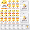 Gejoy 75 Pcs Support Duck Gift Set Include 25 Mini Rubber Duck 25 Motivational Card 25 Package Bag Positive Inspirational Gifts for Employee Coworker Staff Teacher Team Friends