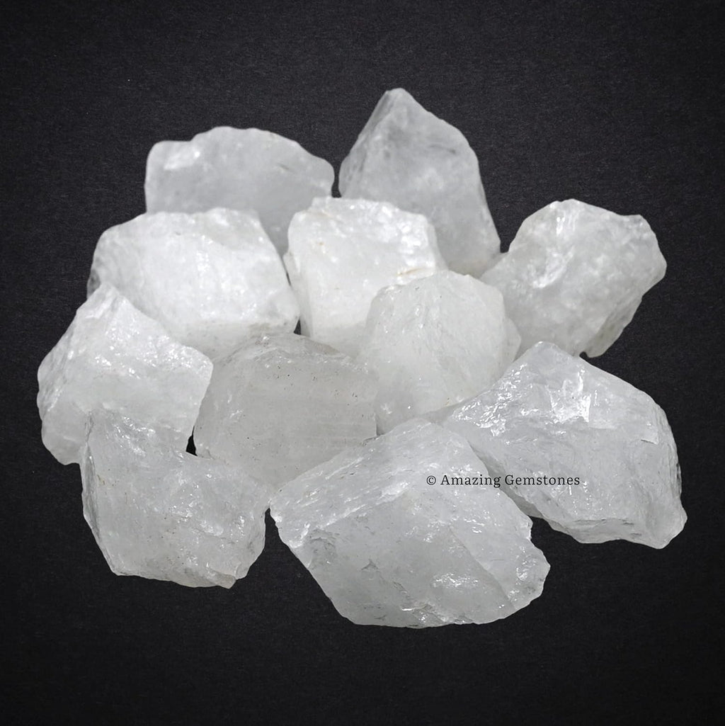 Amazing Gemstone Clear Quartz Raw Crystals and Healing Stones, Natural Rocks for Tumbling and DIY Raw Stones and Crystals (1 lb)