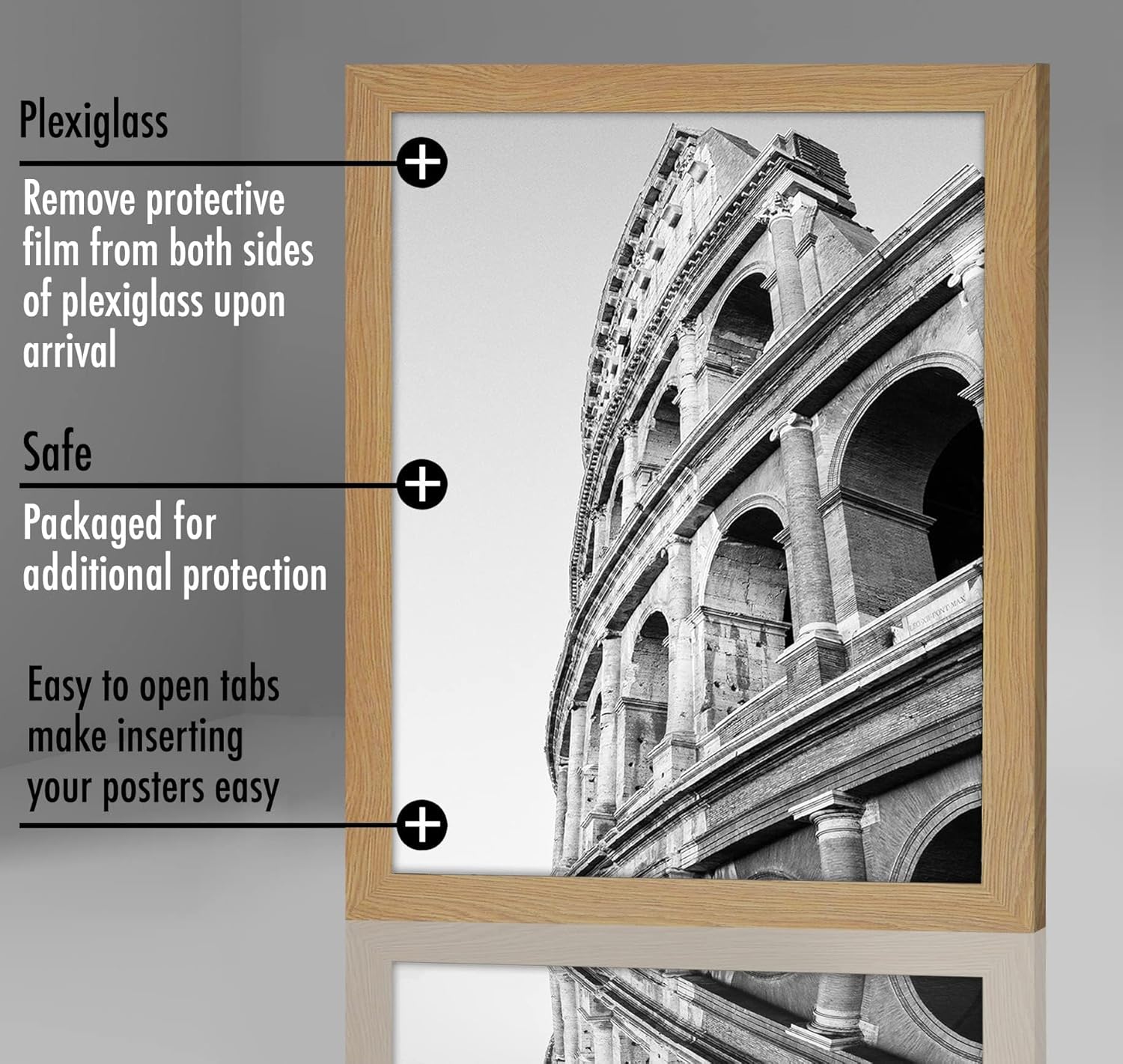 Americanflat 20x24 Picture Frame with Polished Plexiglass - Wide Picture Frames Made of Engineered Wood for Vertical or Horizontal Wall Display - Epic Collection - Pine