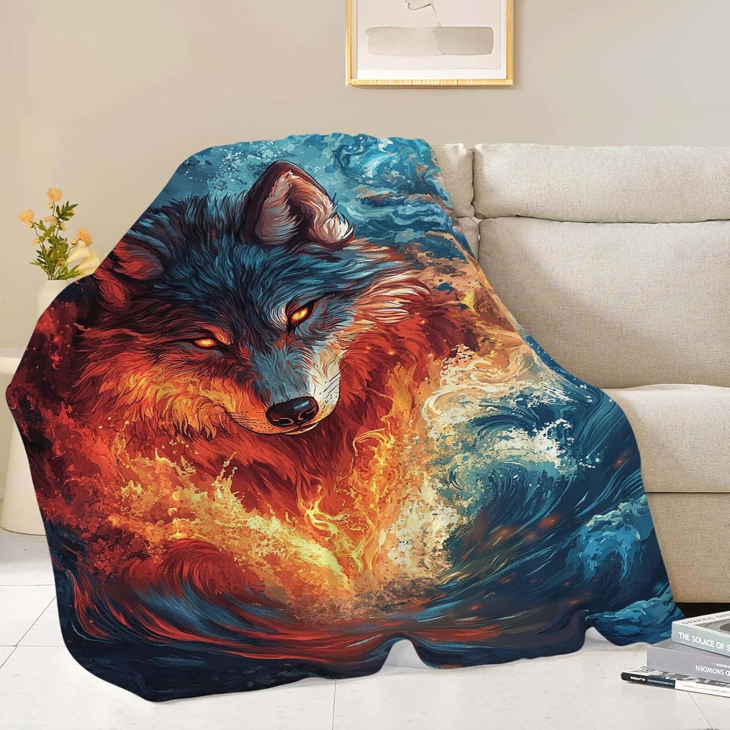 Wolf Throw Blanket Wolf Stuff Gifts for Kids Girls Boys Adults Women Man Soft Cozy Warm Plush Fluffy Fuzzy Fleece Blanket Decor 40''X50''