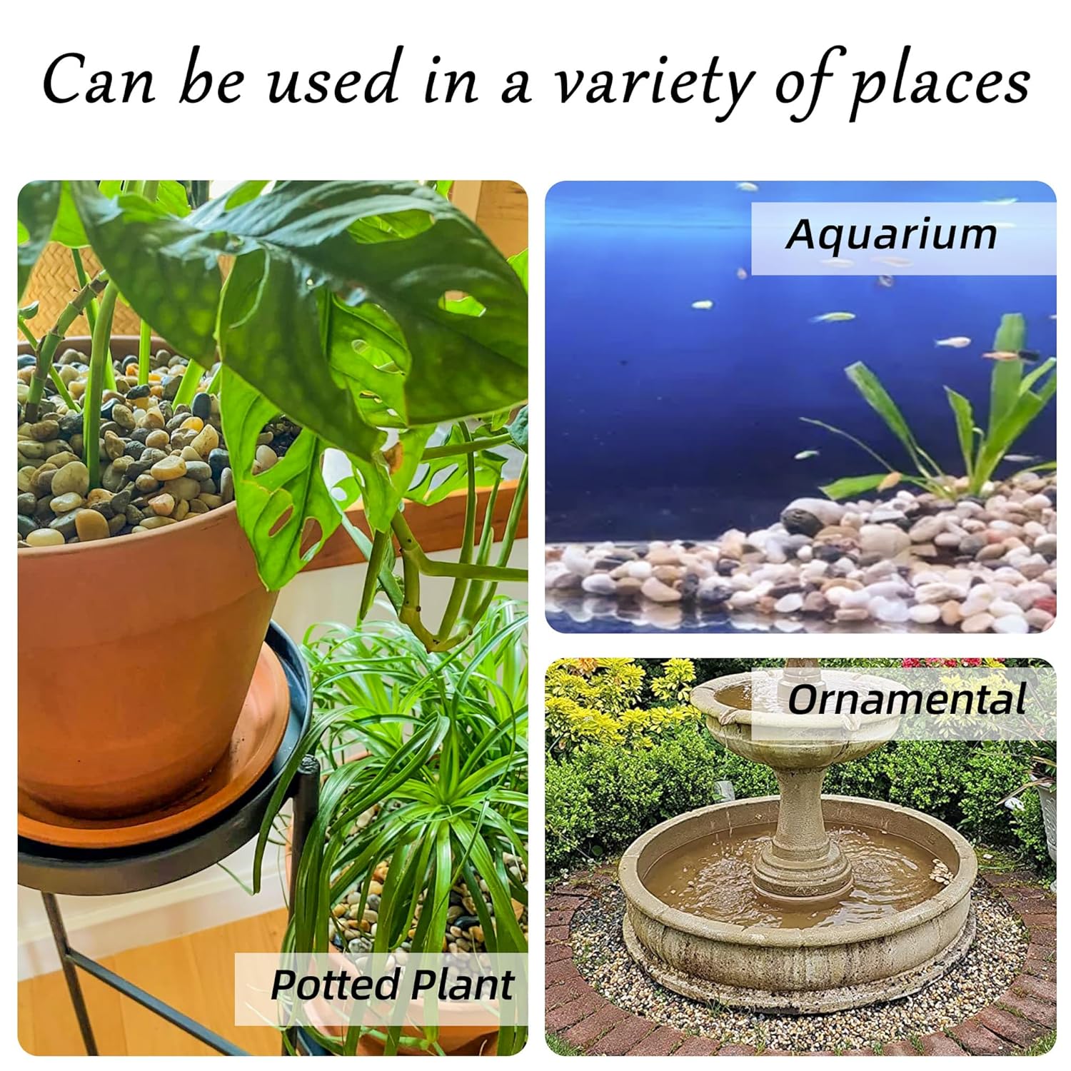 18lb 1/2" Polished Pebbles for Plants Potting,Succulents Aquarium Fish Tank Vases-Decorative River Rocks Garden Gravel Stones