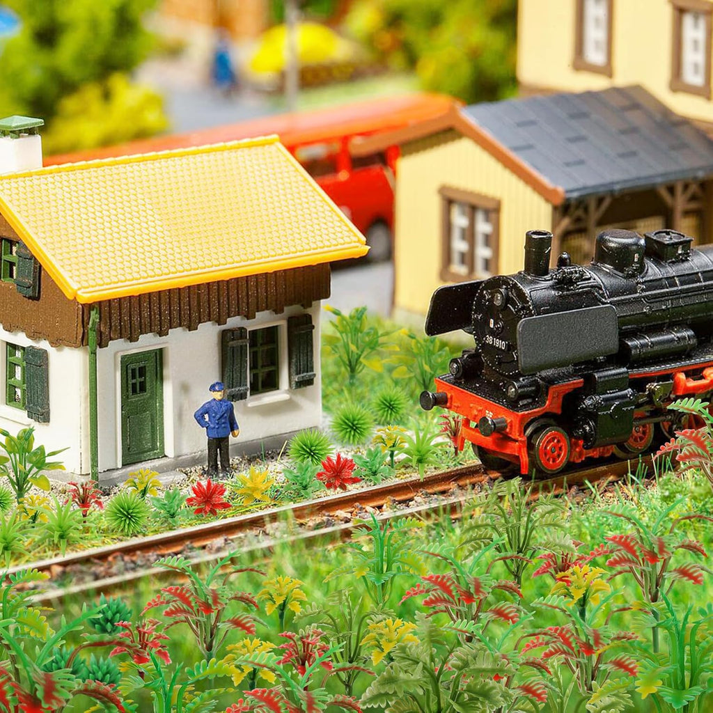 100pcs Mini Model Trees Miniature Plants Model Rainforest Railroad Miniature Basing Material Artificial mini Plants for DIY Crafts, Garden Scenery Railway Sand Architecture Building Model