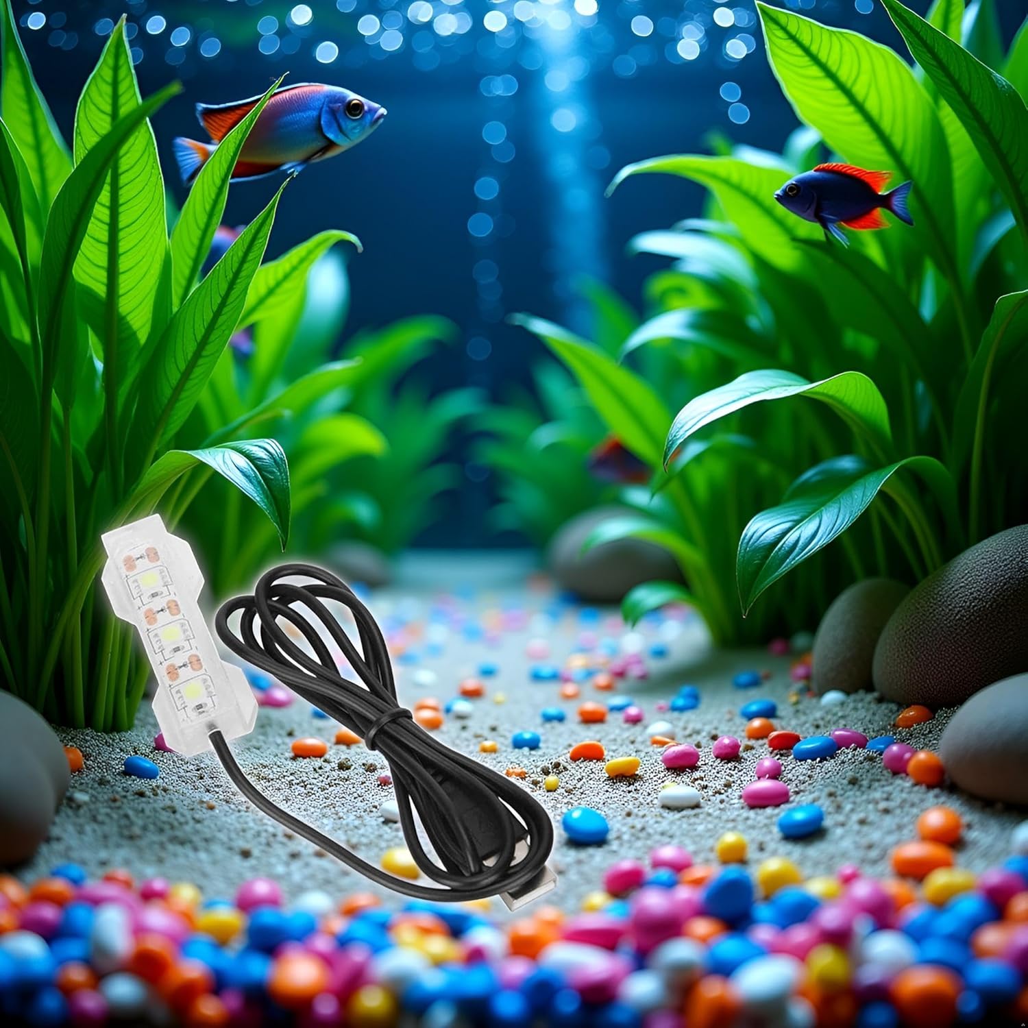 Blue Light Small Aquarium Led Light, Led Fish Tank Light for Freshwater Plants Aquarium Accessories