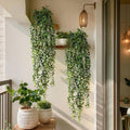 Artificial Hanging Plant 2 Pcs Faux Plant Ivy Vine Faux Eucalyptus Vines Fake Potted Greenery for Wall Living Room Home Shelf Office Bathroom Outdoor Indoor Decor (Type 1)