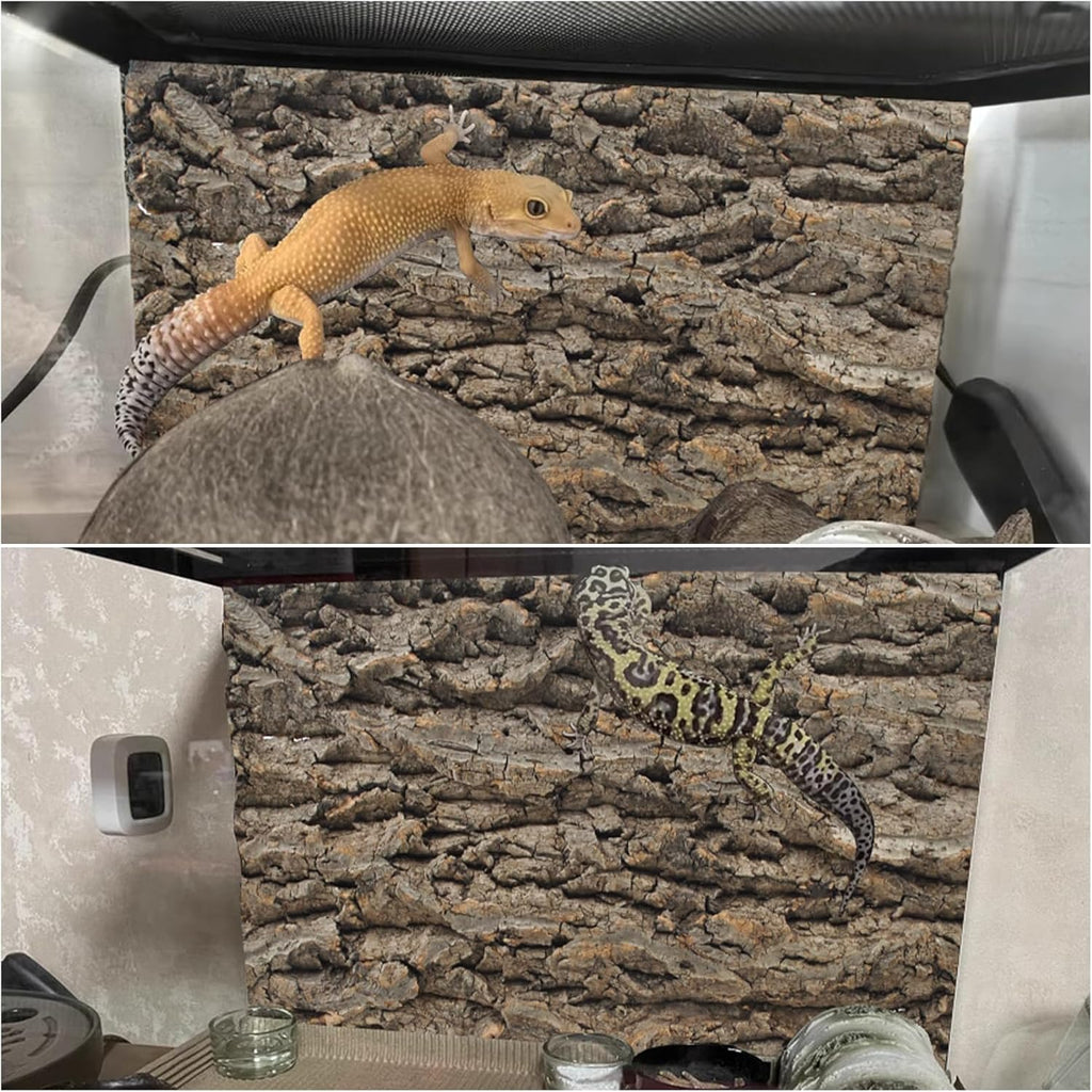 PINVNBY Cork Terrarium Background for Reptile,4 PCS Natural Cork Bark for Reptiles Bearded Dragon Tank Climbing Wall Habitat Backdrop Decor for Gecko Lizard Tortoise Frog Chameleon(15.74x11.81 Inches)