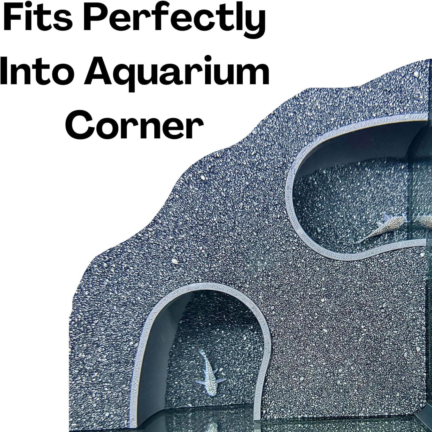 Aquarium Underground Two Hole Corner Cave | Viewing Fish & Shrimp Tunnel | Fish Tank Undergravel Hide Decor Decoration Hideout Perfect For Corydora Catfish, Kuhli Loach, Pleco, Betta Fish