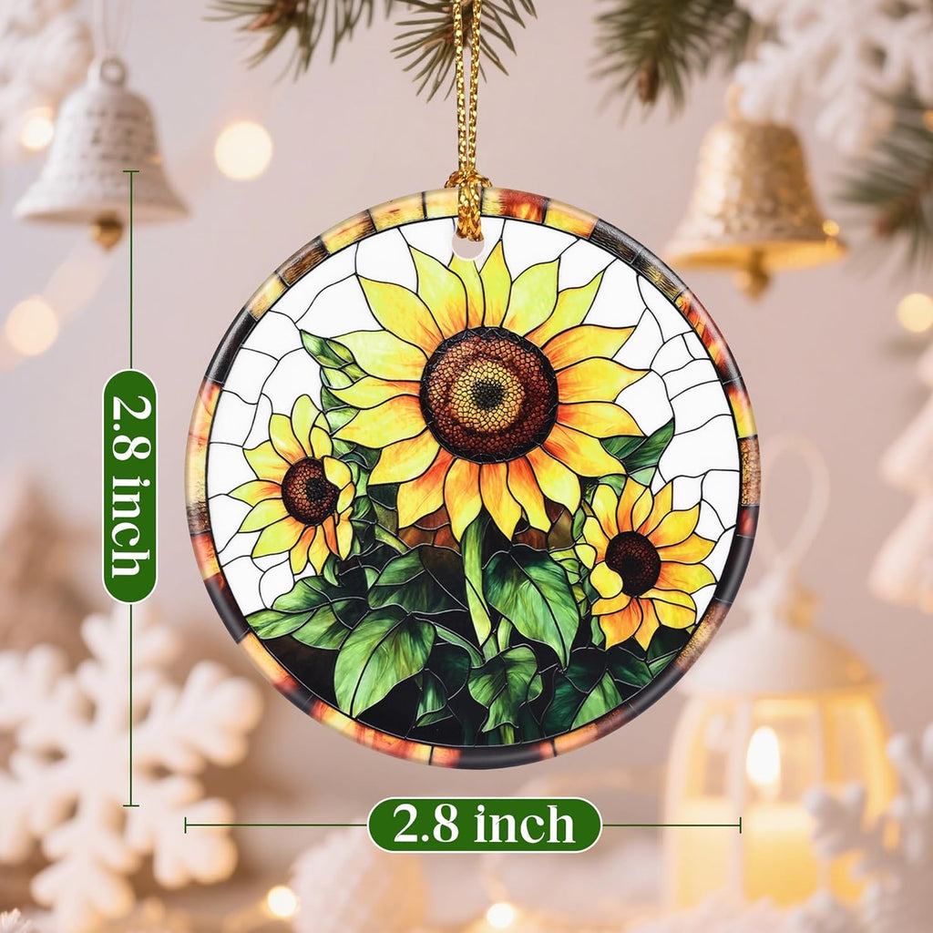 Christmas Ornaments, Sunflower Ornament, Christmas Tree Ornaments, Xmas Decorations, Holiday Decorations, Gifts for Sunflower Lovers, Holiday Party Gifts, and Xmas Gift Ideas