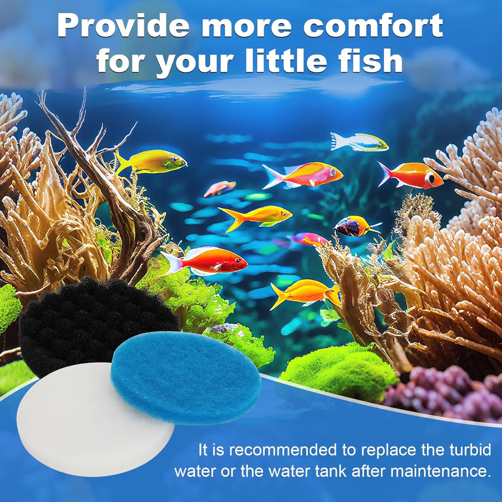 28-Piece Filter Media Replacement Kit，Compatible with Fluval FX2/FX4/FX5/FX6 Aquarium Filters – Including Mesh Bags, Polishing Pads, Silicone Lube,etc