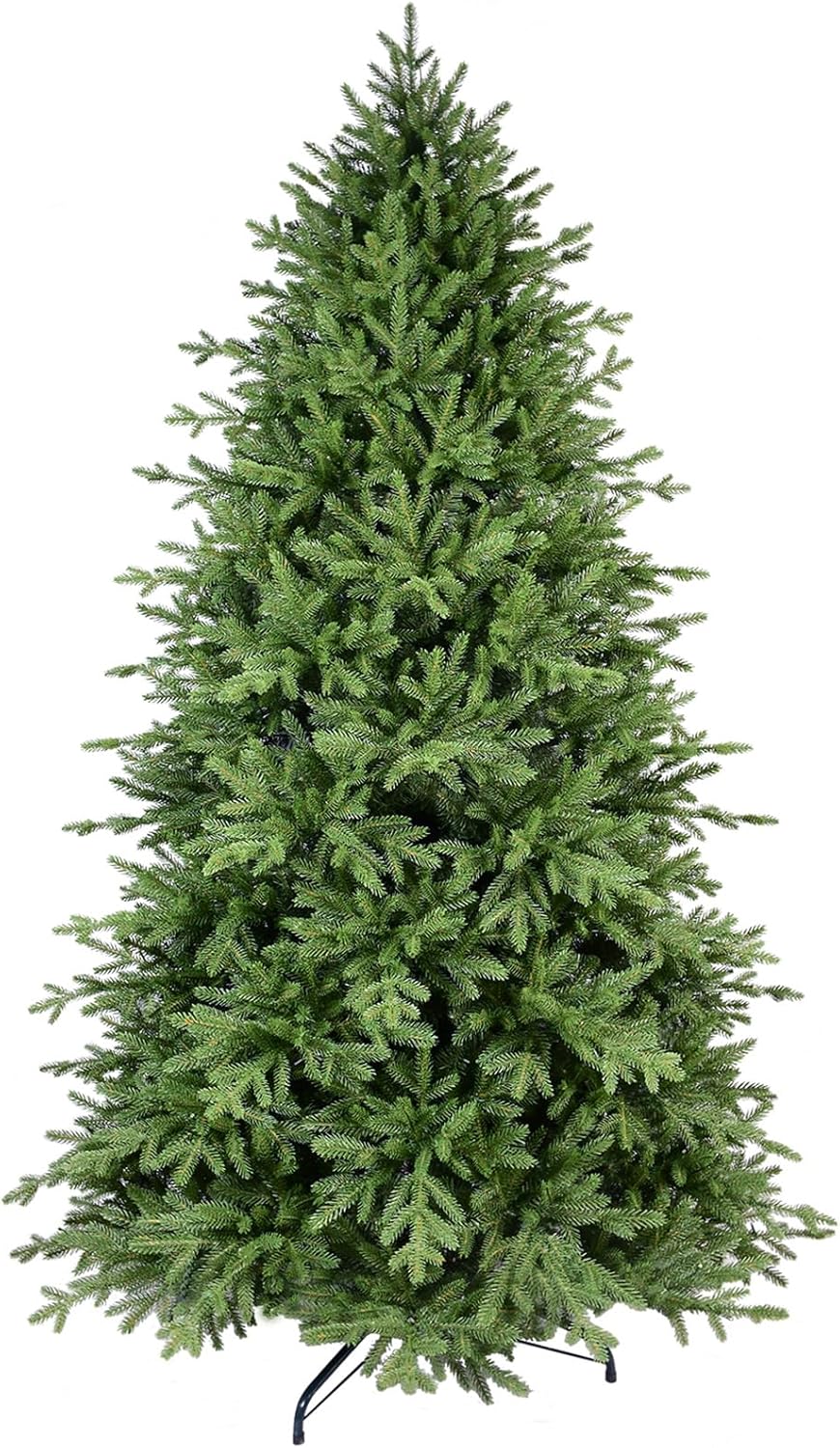 6ft Artificial Christmas Tree with 3361 PE Needles, More Realitic, Unlit Premium Spruce Fake Xmas Trees, Green, Hinged Branches, Foldable Metal Stand