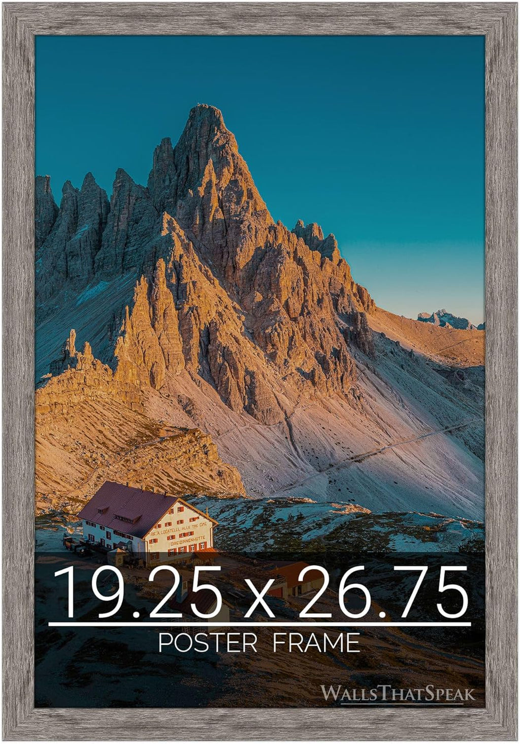 wallsthatspeak 19.25x26.75 Gray Barnwood Picture Frame for Puzzles Posters Photos or Artwork