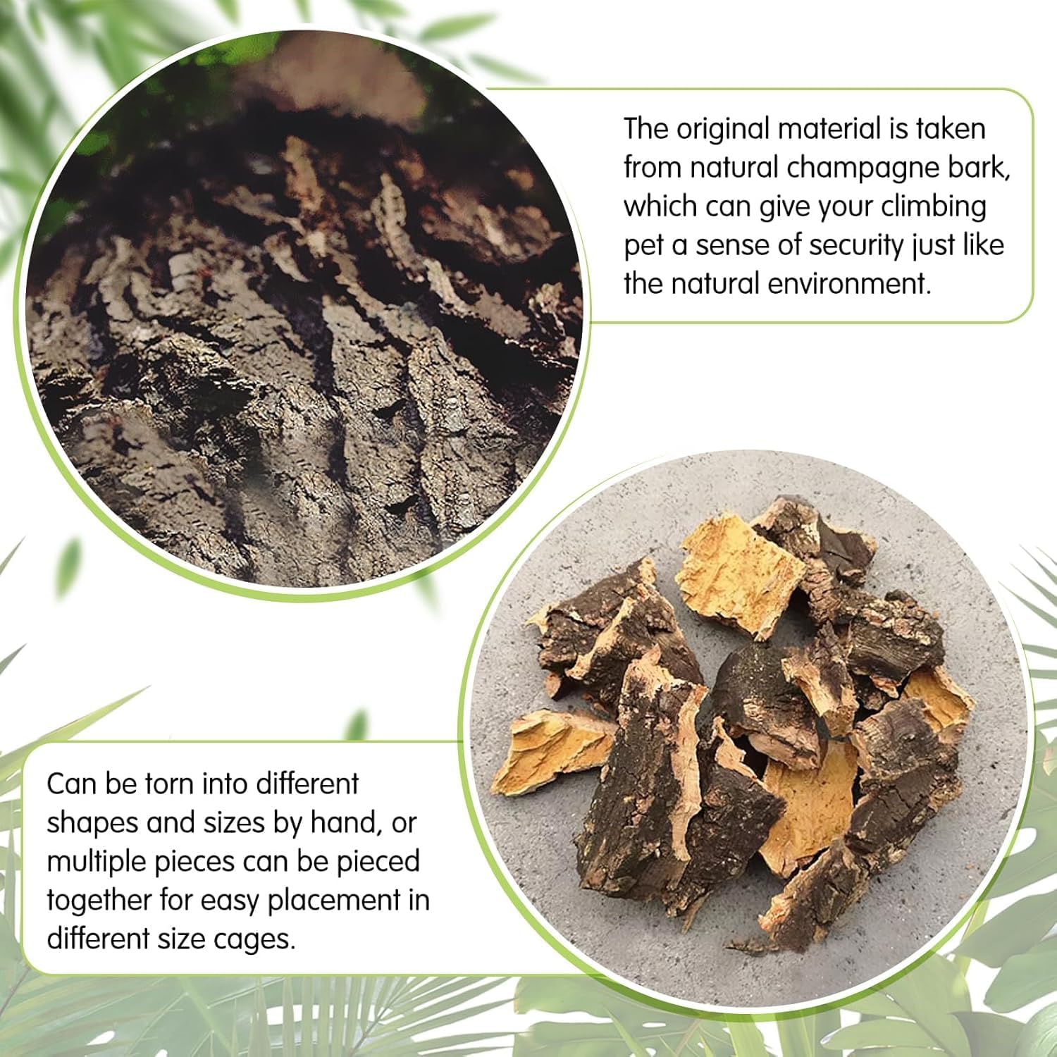 kathson 2PCS Thicker Cork Tile Background Bark 11.8 "L x 11.8" W x 0.7‘’ H Reptile Tank Terrarium Background Natural Reptile Climbing Mat for Spider Gecko Lizard Chameleon Bearded Dragon Snake