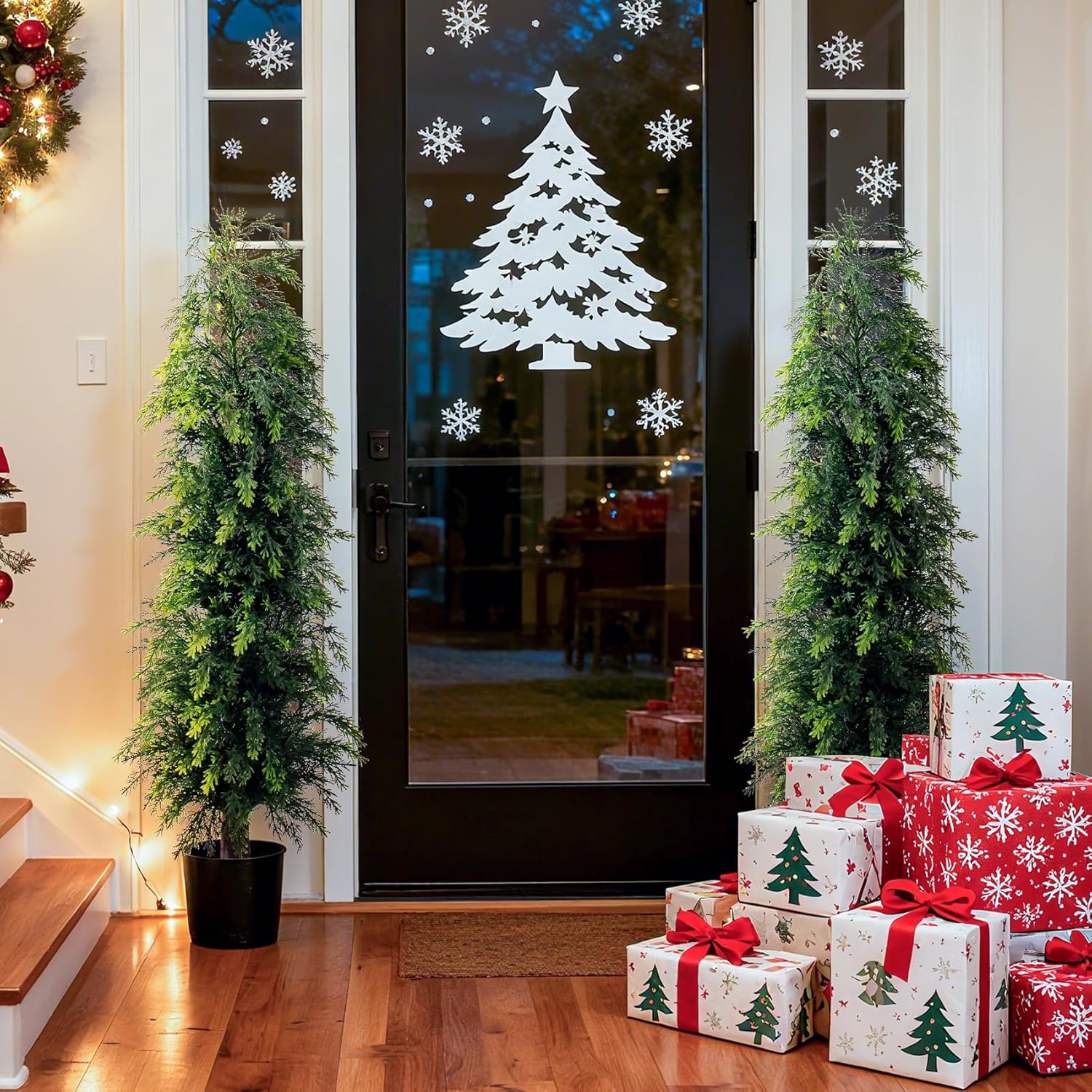 2PCS 4ft Artificial Norfolk Pine Tree Artificial Christmas Tree Premium Pine Xmas Tree Branch Tip Easy Setup, Artificial Pencil Realistic Pine Needles Realistic Holiday Party Decor