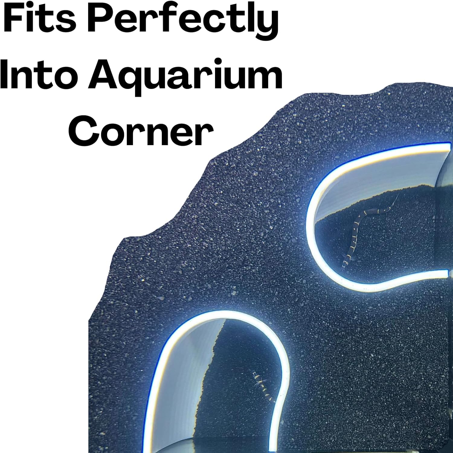 Aquarium Underground Two Hole Corner Cave | Viewing Fish & Shrimp Tunnel | Fish Tank Undergravel Hide Decor Decoration Hideout Perfect For Corydora Catfish, Kuhli Loach, Pleco, Betta Fish (White)