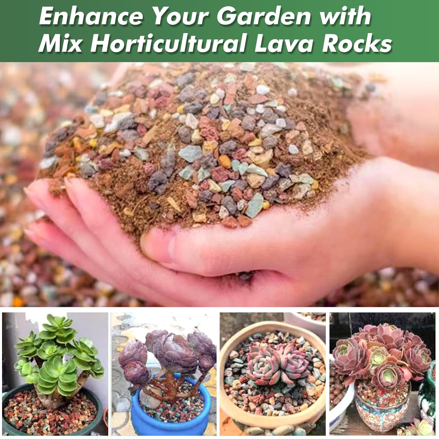 6.6 Pounds Mix Horticultural Lava Rocks, 5-8 mm Lava Rocks for Plants, Bonsai Rocks Horticultural Grit Soil Cover Gravel for Succulents and Hydroponics, Fairy Gardening, Top Dressing, Plant Drainage