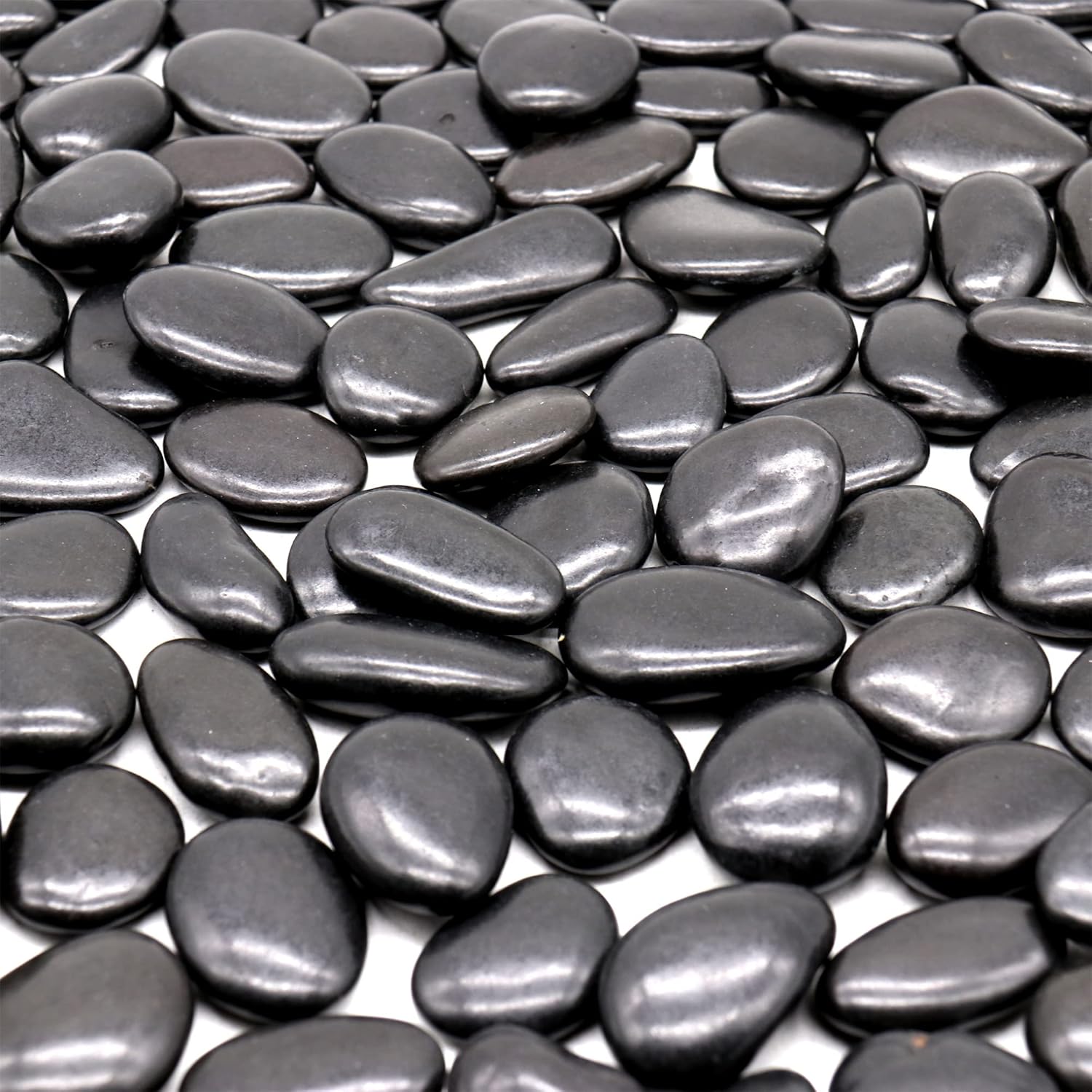 Black Rocks - Polished MD (1 to 2 Inch), 10 lbs Decorative for Gardens, Landscaping, Succulents & Pots