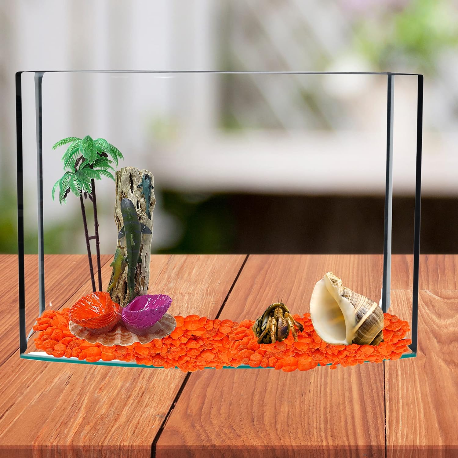 Needzo Hermit Crab Gravel Substrate with Scooper, Neon Rocks for Terrarium and Aquarium Habitats, Colors May Vary