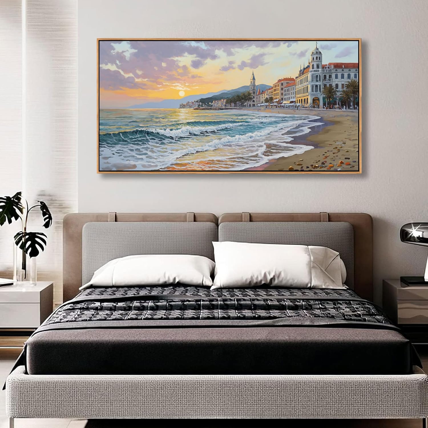 YDYSUNE Beach Wall Art Canvas for Painting Retro Ocean Wall Decor Sunset Coastal Painting Seaside Artwork for Living Room,Bedroom,Office,Dinning Decoration Size 20x40 Inches