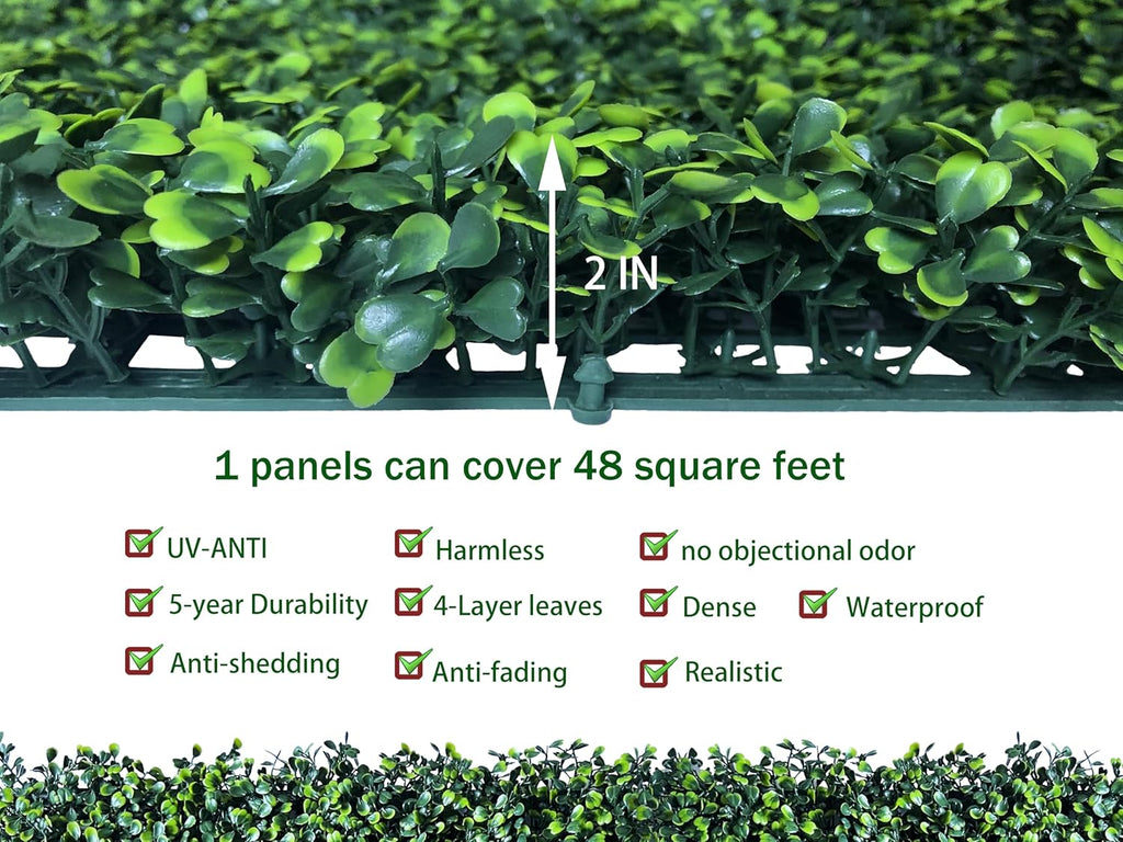Artificial Ivy Privacy Fence Wall Screen: 4FT X 12FT (48 sqft) UV-Anti Faux Boxwood Roll Panels Greenery Backdrop Ivy Vine Leaf Hedges for Indoor Outdoor Green Decor