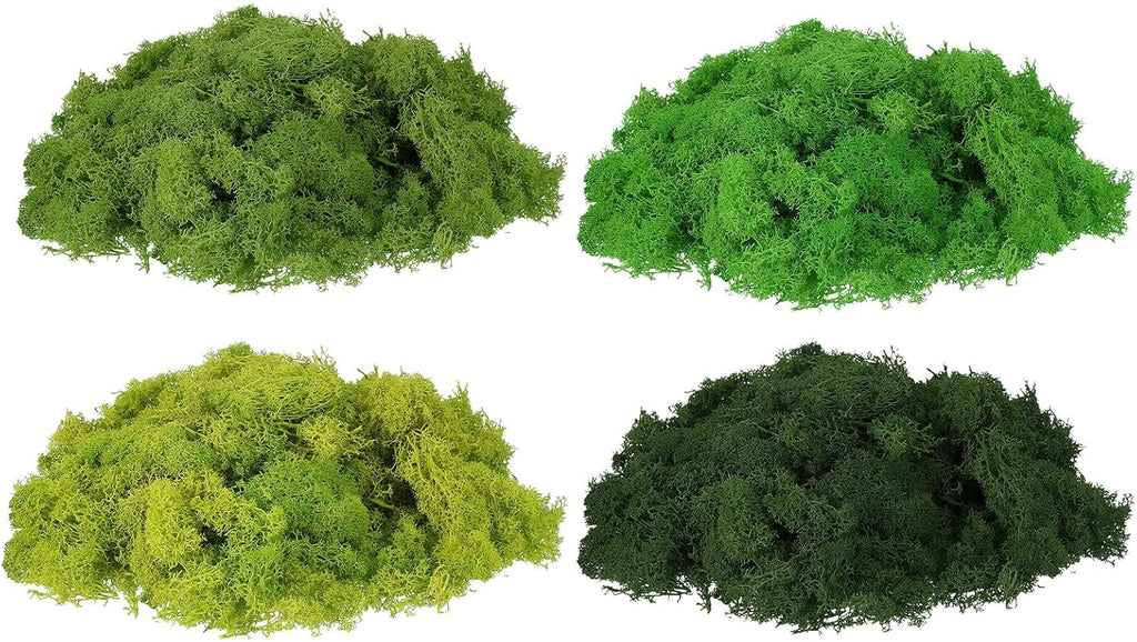 uxcell Preserved Reindeer Moss, 14oz Fake Moss for Crafts Artificial Dried Moss for Decoration Terrariums Potted Plants, Light Green/Dark Green/Green/Chartreuse