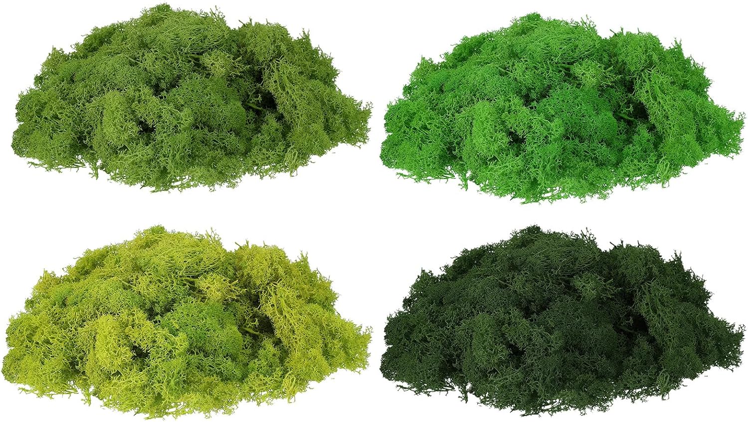 uxcell Preserved Reindeer Moss, 14oz Fake Moss for Crafts Artificial Dried Moss for Decoration Terrariums Potted Plants, Light Green/Dark Green/Green/Chartreuse
