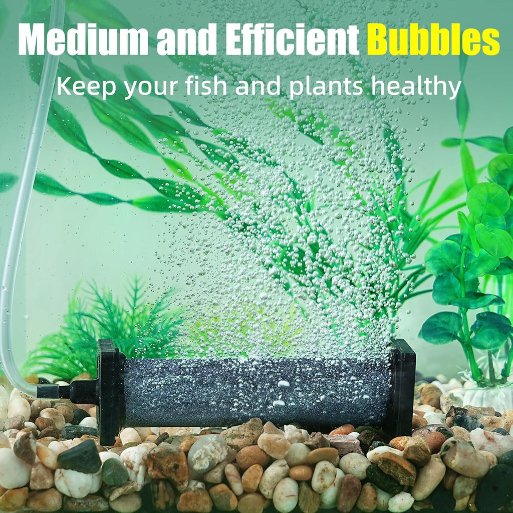 AQUANEAT Aquarium 5 inch Air Stone Cylindrical 2 Pack, Large Airstone, Aerator Bubble Diffuser, Air Pump Accessories for Aquariums, Hydroponic, Ponds and Fish Tanks