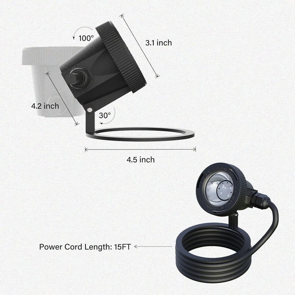 GOODSMANN Landscape Lights 4PK Low Voltage Pond Lights Led Underwater 12V AC Underwater Lights for Fountain Warm White 5.4W 135 Lumen Submersible Led Lights Work with Low Voltage Transformers