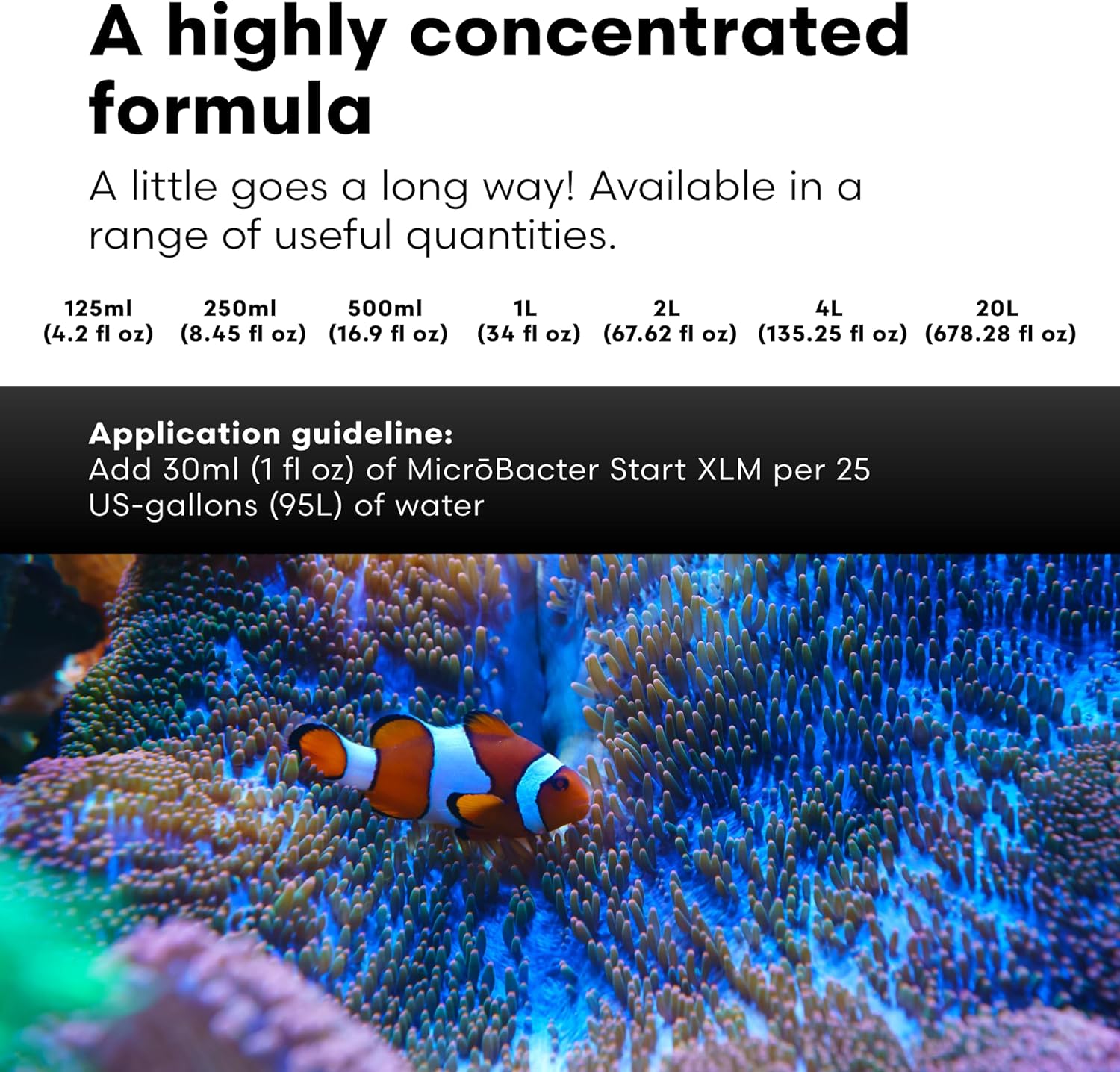 Brightwell Aquatics MicroBacter Start XLM - Concentrated Freshwater Nitrifying Bacteria - Quick Start Fish Tank Starter, Lift Microbe Levels & Water Filtering - Aquarium Water Treatments, 135.2 fl oz