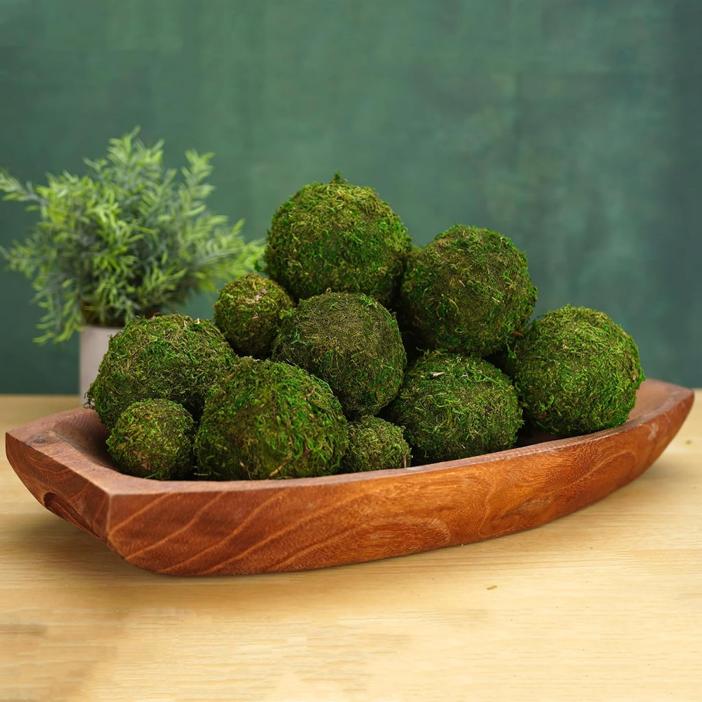 BYHER Decorative Moss Balls Set - Fake Moss Balls for Bowl Fillers, Centerpiece Decor, Home Decor, Vase Filler, Wedding Decor, Table Arrangement, Coffee Accents, DIY Crafts (Extra Large - 4"-Set of 6)