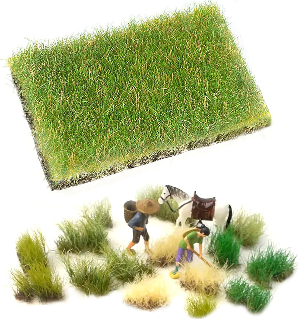 Warmtree Hand Torn Model Grass Tufts for Miniature Scenery Applicable for N & HO Scale for Train Layouts, Diorama Supplies, and Architectural Models(Army Green)