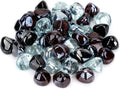 Stanbroil 10-Pound Blended Fire Glass Diamonds - 1/2 inch Fire Glass Blended Onyx Black, Crystal Ice, Amber Luster for Indoor and Outdoor Gas Fire Pits and Fireplaces