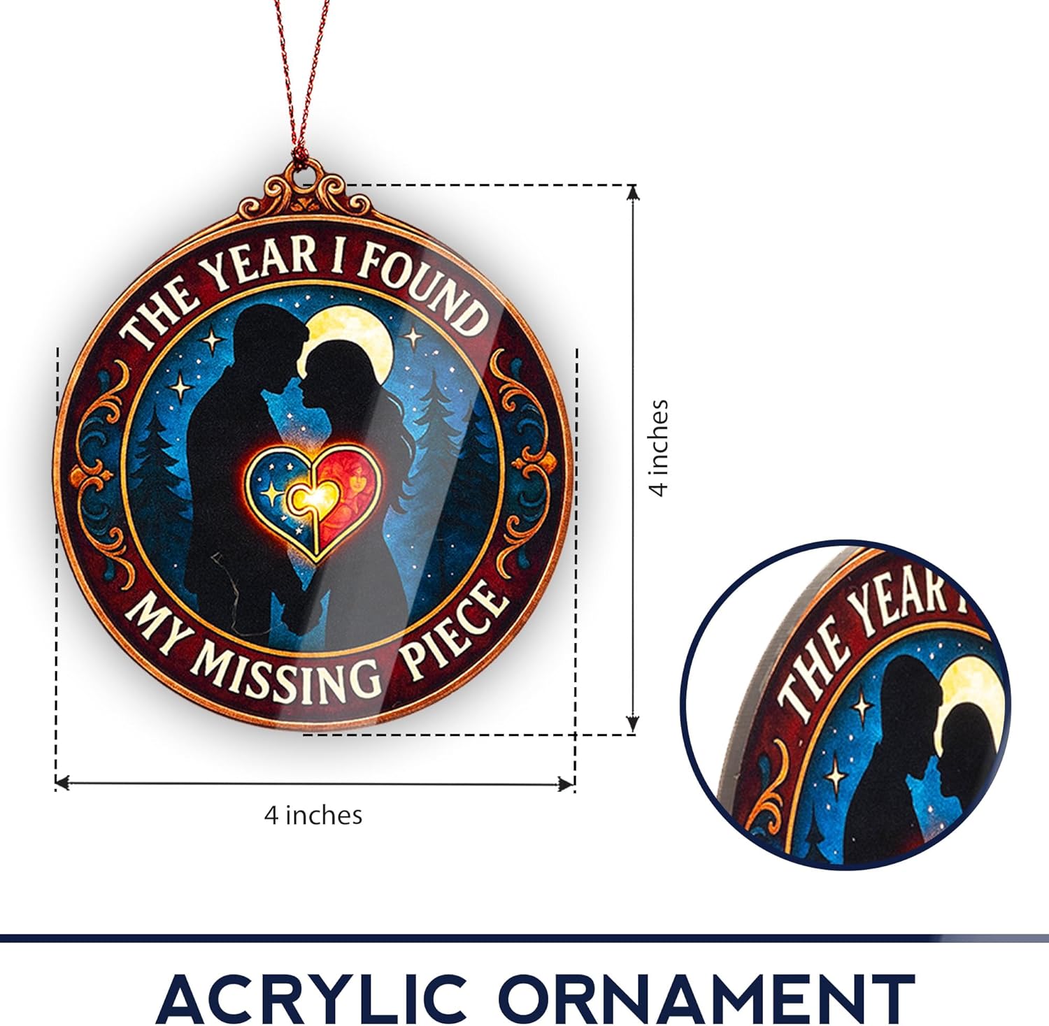 Funny for Couples 2025 - Anniversary Ornament - Love Ornaments - First Christmas Together Ornament - Valentines Gifts - Family Christmas Decoration