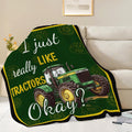 Tractor Blanket Farm Green Tractor Throw Blanket Gifts for Women Girls Men Boys Kids Adults Super Soft Cozy Plush Fluffy Fuzzy Fleece Blanket Decor 50''X60''