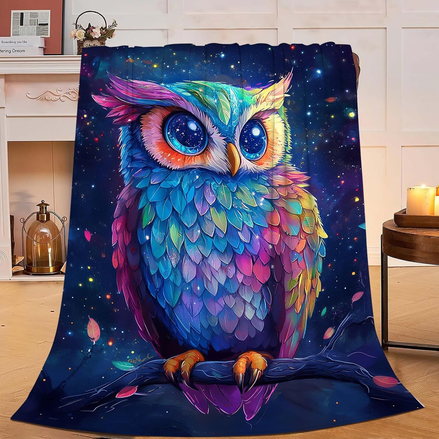 Owl Blanket Cute Owl Throw Blanket Gifts for Women Girls Men Boys Kids Adults Super Soft Cozy Plush Fluffy Fuzzy Fleece Blanket Decor 50''X60''
