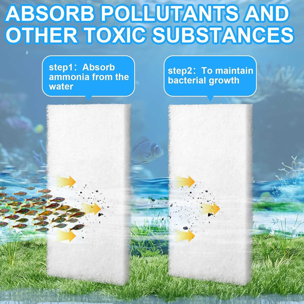 6 Pack Filter Pads for Aquarium Fish Tanks, Aquarium Polyethylene Media Pads