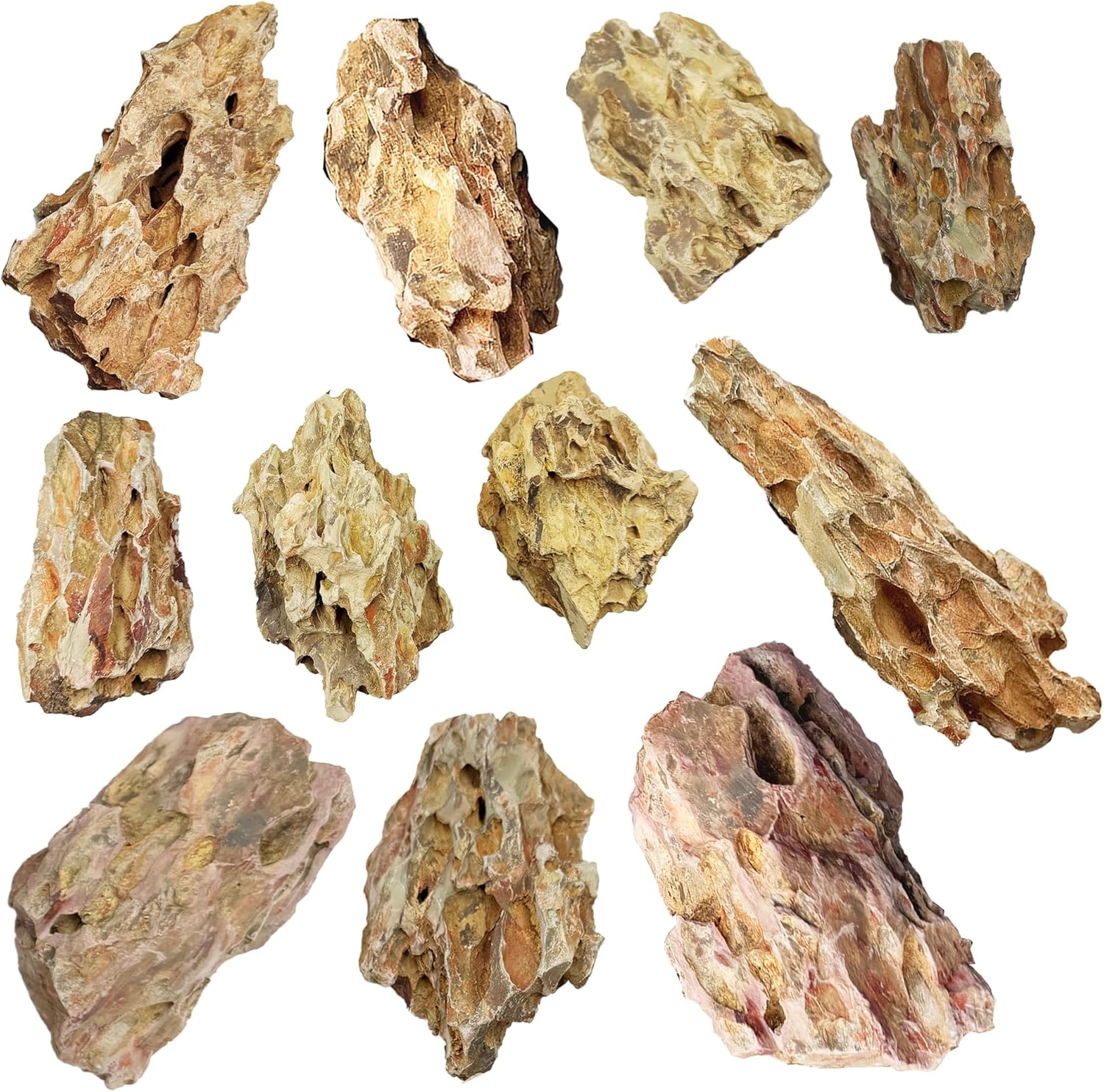 7/12 Pounds Natural Stream Slab Stones,Dragon-Rock Stone,Seiryu Stones Perfect for Aquariums,Fish Tanks,Terrariums,Landscaping Model,Reptile Rest Rock (Dragon-Rock Stones, 12 LB)