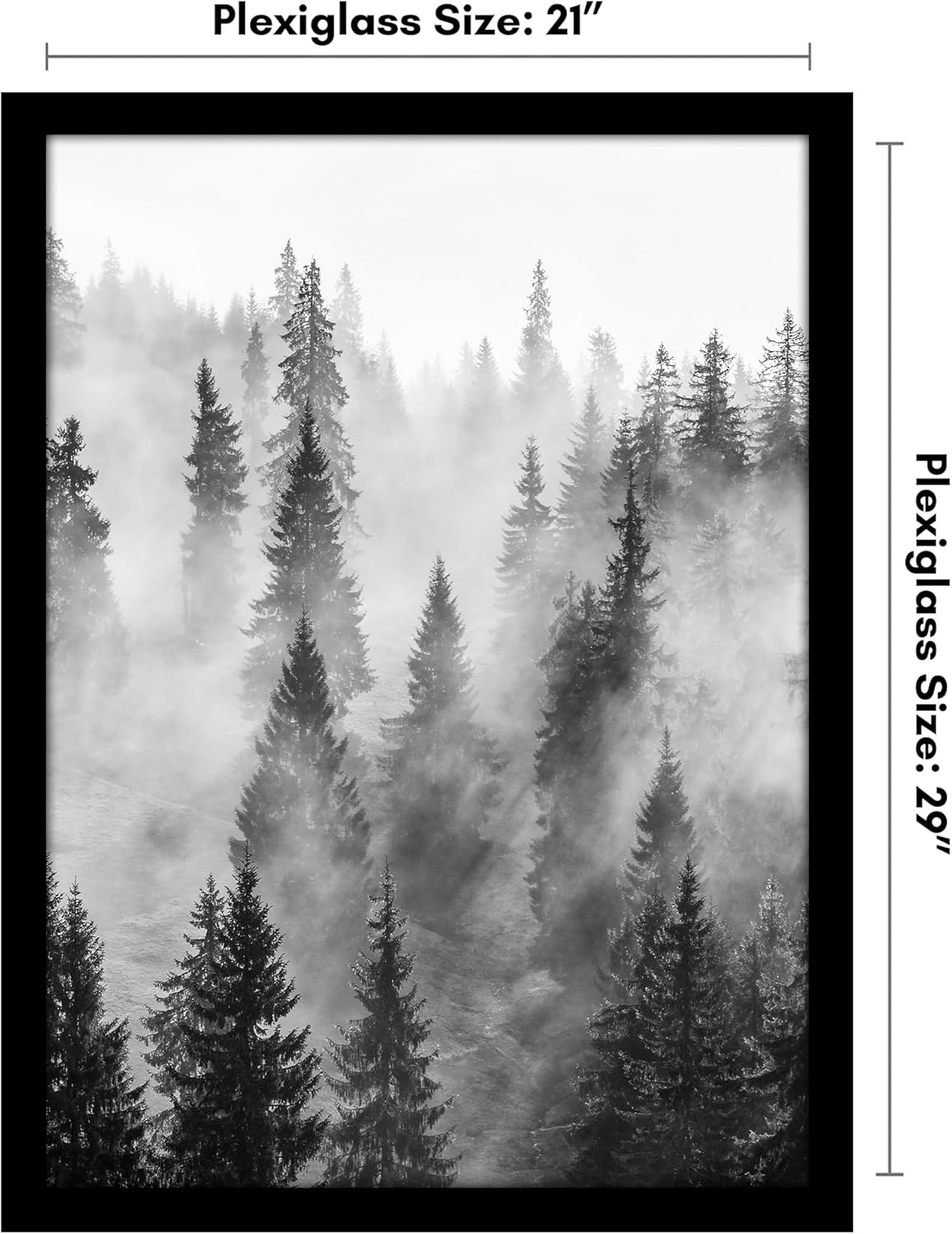 Americanflat 21x29 Picture Frame with Polished Plexiglass - Black Picture Frame - Wide Photo Frames Made of Engineered Wood for Vertical or Horizontal Wall Display - Epic Collection - Black