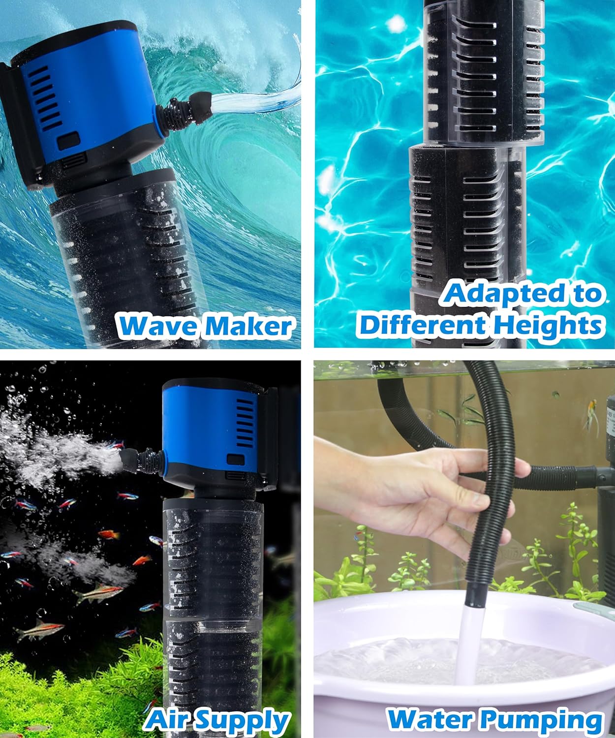 COOSPIDER Pond Filter for 100-300 Gallon, 660 GPH Powerful Filtration Pond Pump, Submersible Canister Filters for Fish Turtle Tank, Cold Plunge, Clear Wavemaker Oxygen Supply, Dry Burning Protection