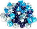 Stanbroil 10-Pound Blended Fire Glass - 1/2 inch Diamonds, Cobalt Blue, Crystal Ice, Caribbean Blue Luster for Indoor & Outdoor Gas Fire Pits & Fireplaces