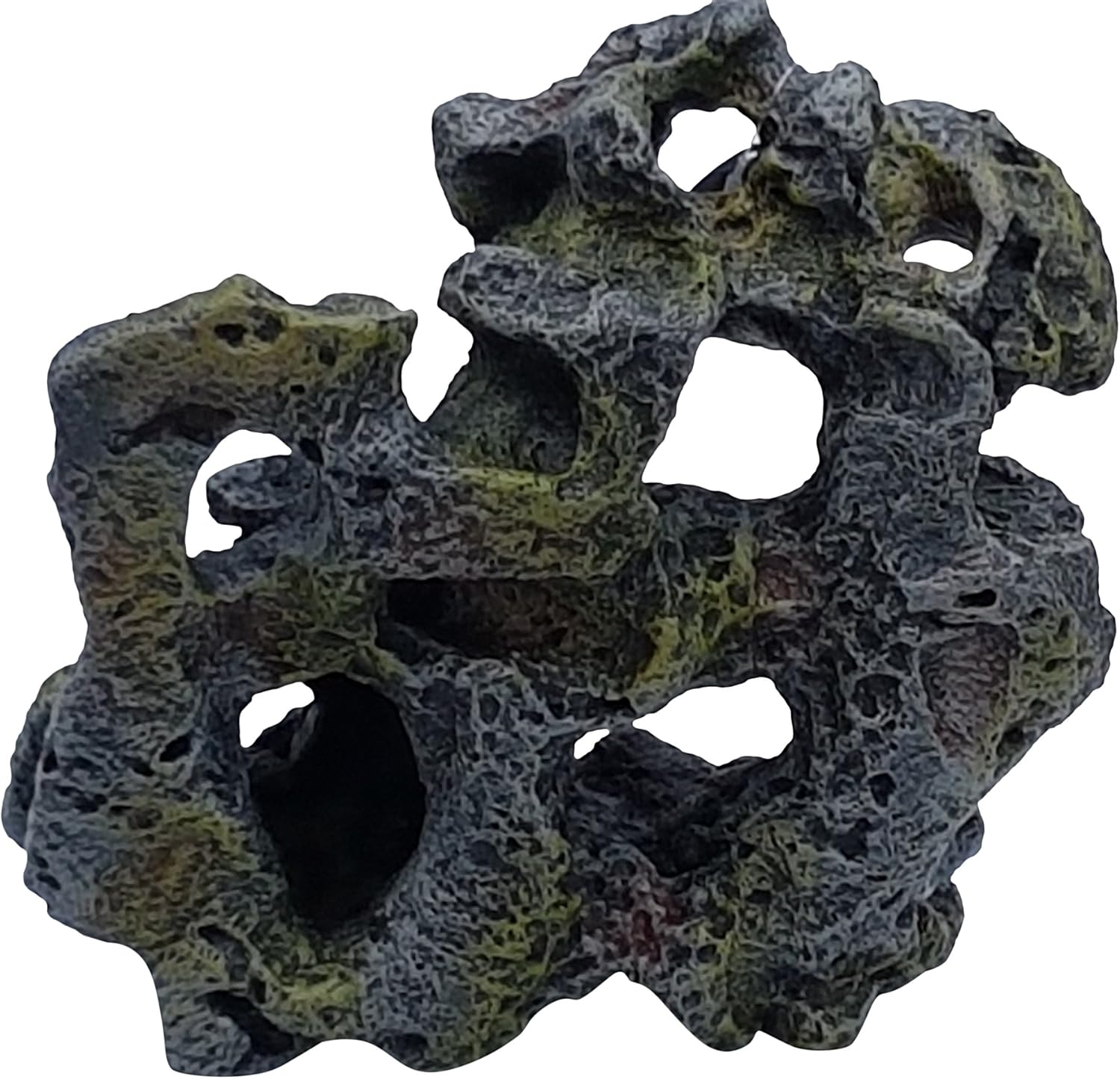 Gray Rock Formation for Aquariums or Fish Tanks 11 Inches Long | Extra Large Resin Ornament, Fish & Reptile Habitat Safe Aquascape Rock Outcrop, Artificial Aquarium & Fish Tank Decoration Ornament